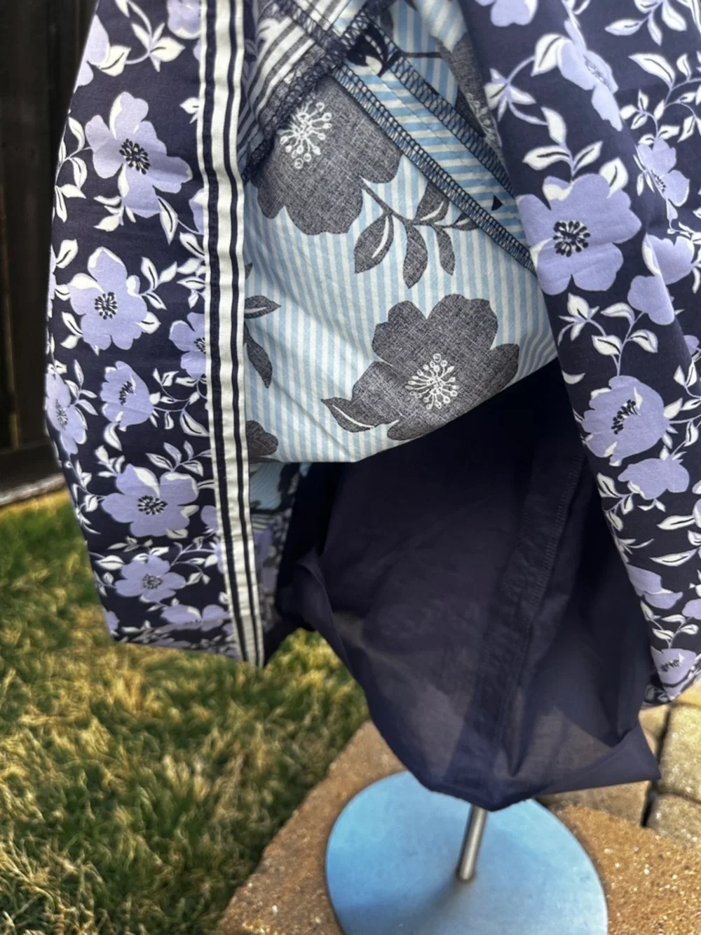 Vince Camuto navy lavender floral dress sleeveless A-line lined size 6 NWT - Picture 12 of 12